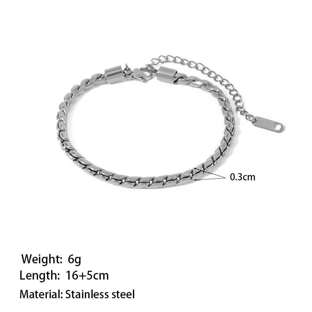 Simple Titanium Steel Snake Chain Necklace