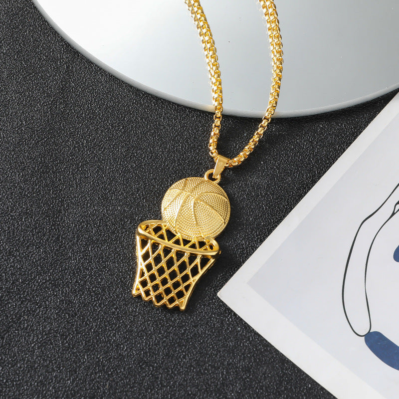 Basketball Frame Pendant Necklace