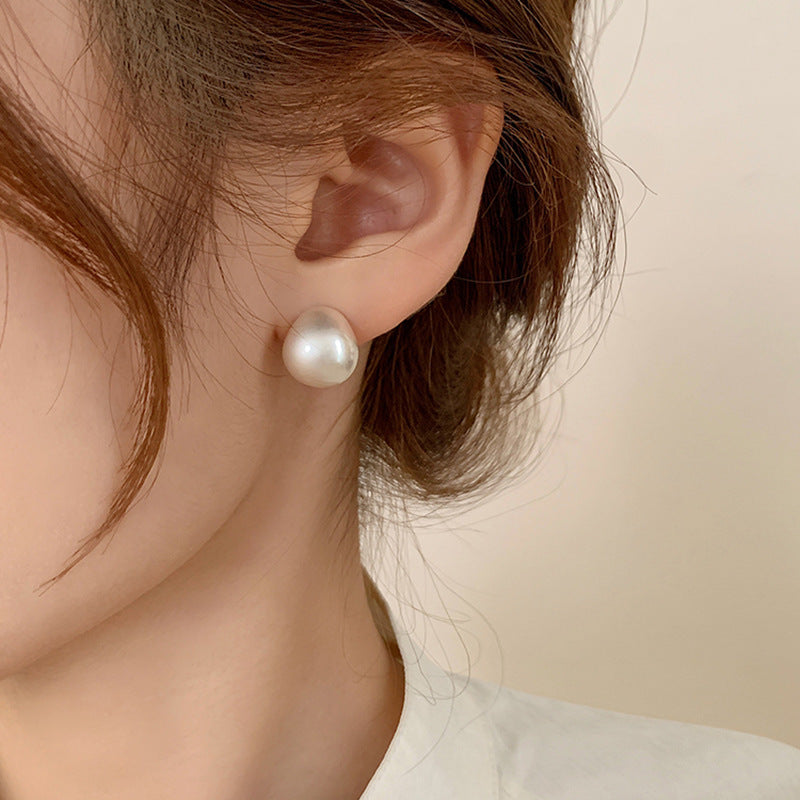 Geometric Matte Metal Stud Earrings