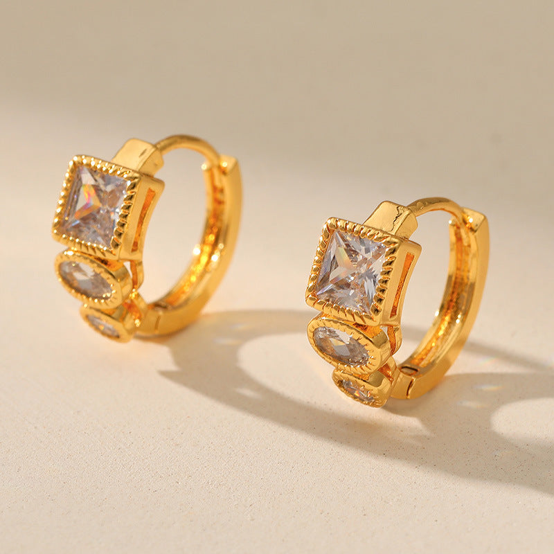 Geometric Zircon Earrings
