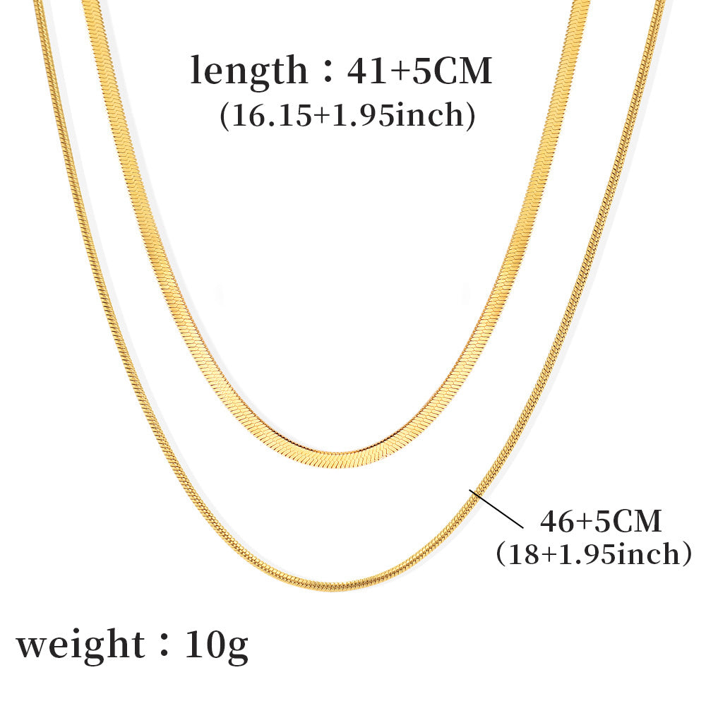 Titanium Steel Double Layer Snake Chain Necklace