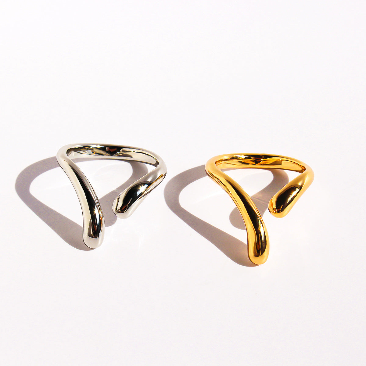 Minimalist Water Drop Open Ring