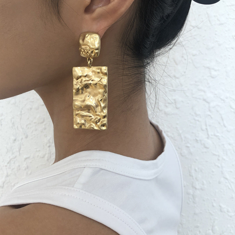 Geometric Folded Texture Earrings