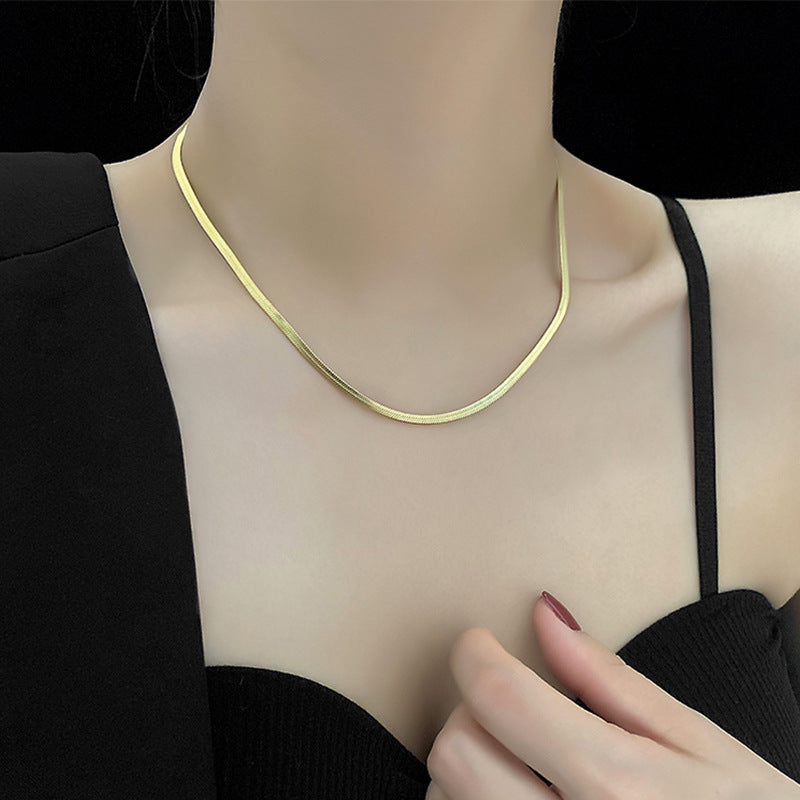 Light Luxury Titanium Steel Snake Bone Chain Necklace