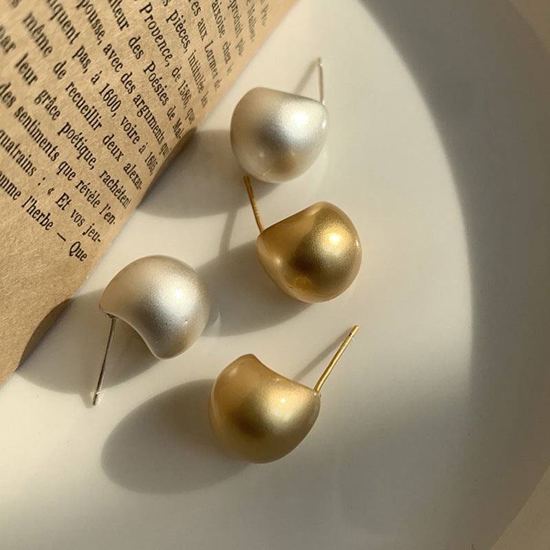 Geometric Matte Metal Stud Earrings