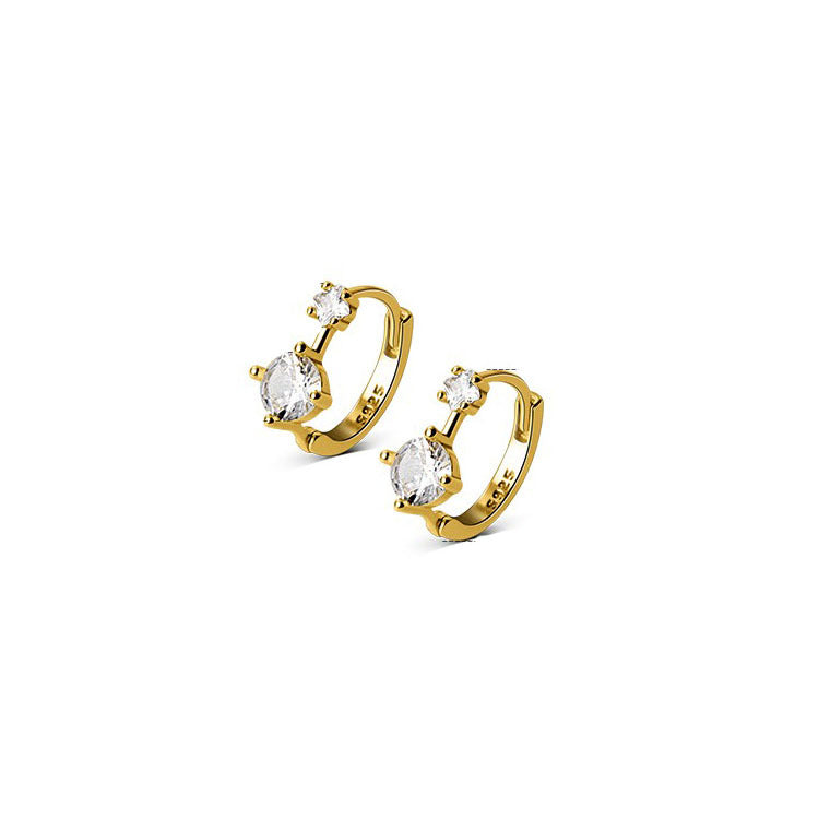 Minimalist Geometric Zircon Stud Earrings