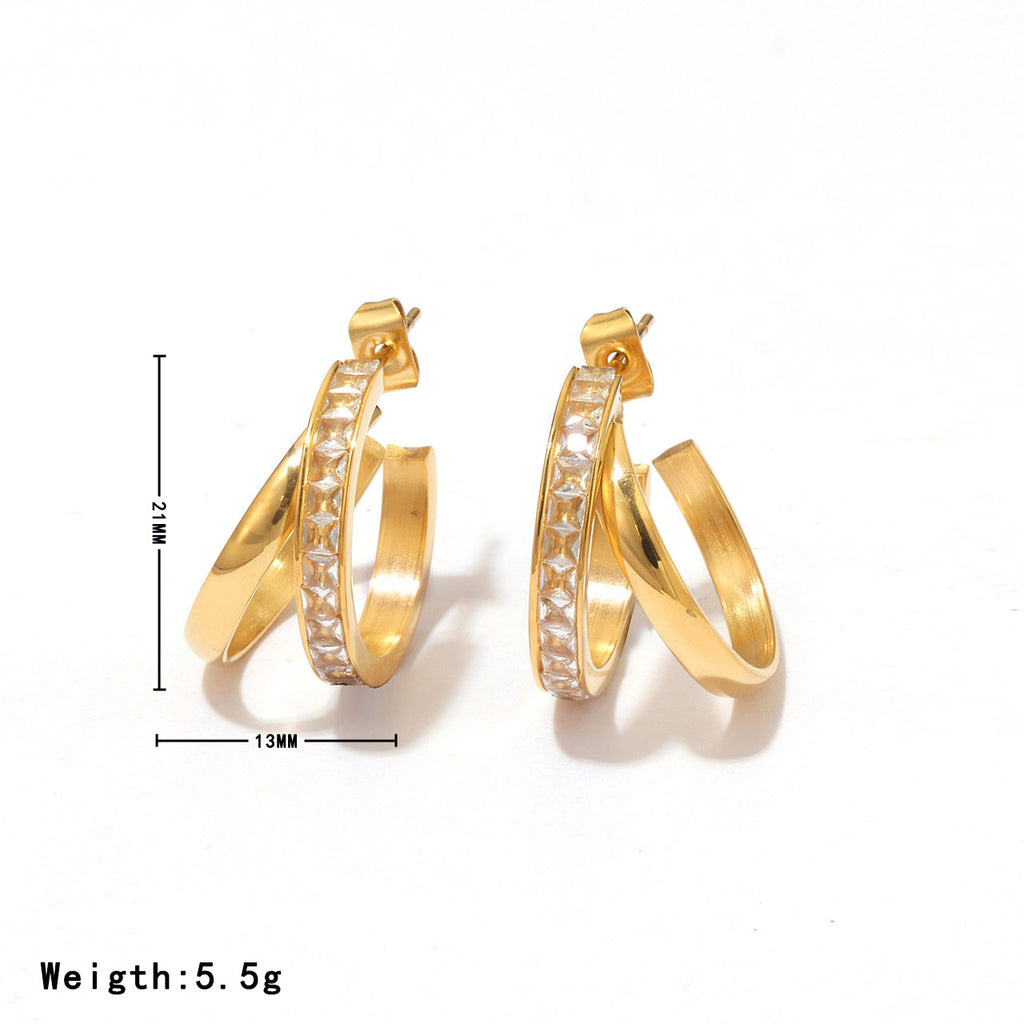 Retro Zircon Elegant Earrings