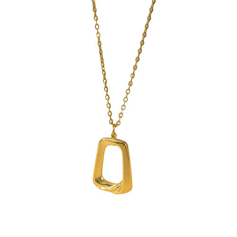 Minimalist Geometric Titanium Steel Gold Plated Necklace