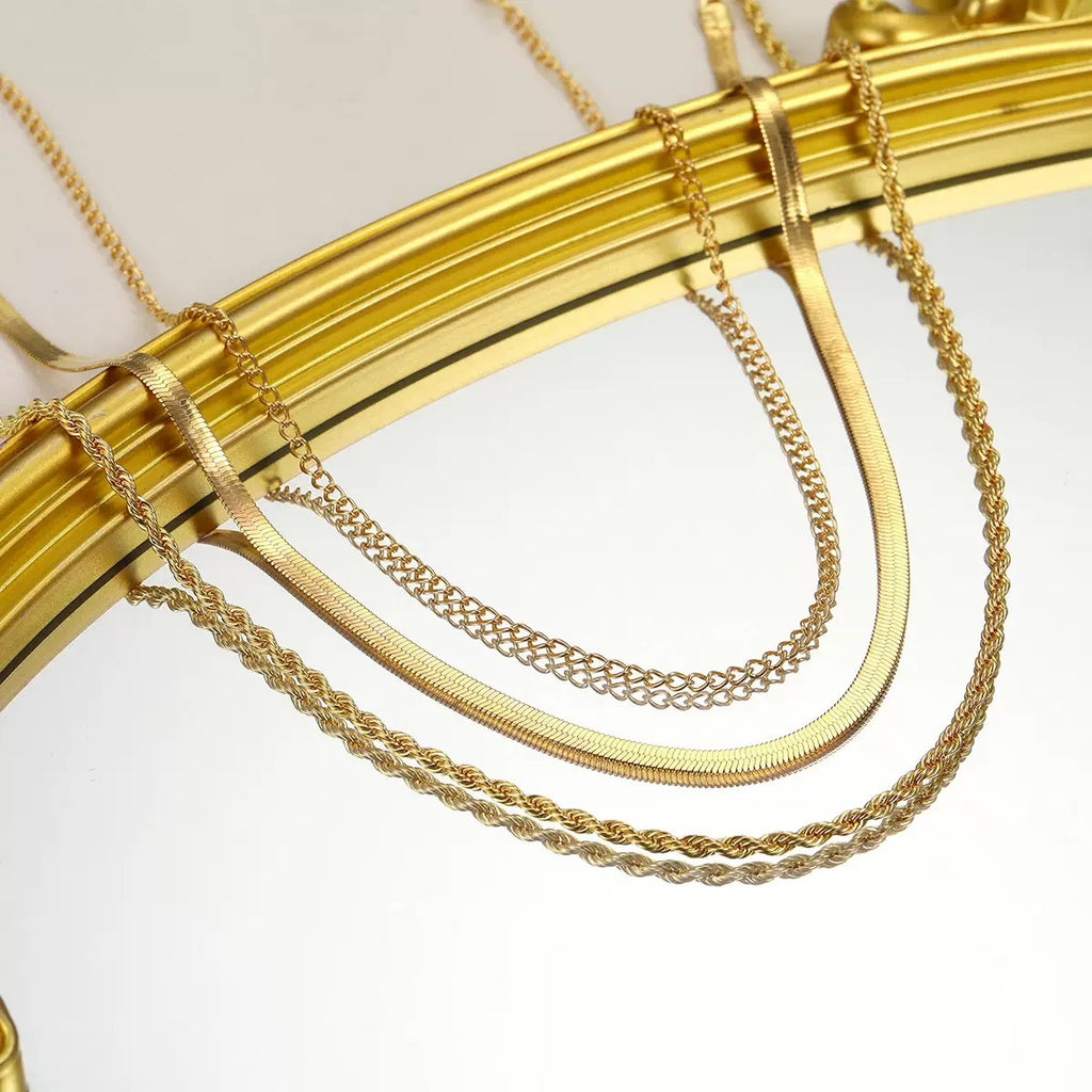 Multi-Layered Snake Bone Chain Necklace
