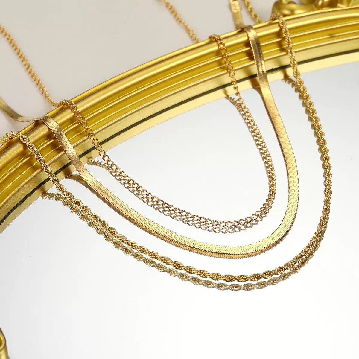 Multi-Layered Snake Bone Chain Necklace
