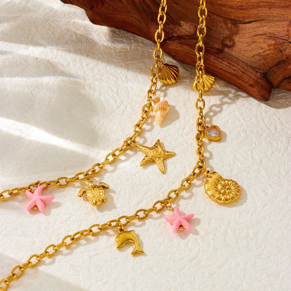 Fashion Ocean Theme Adjustable Chain Necklace