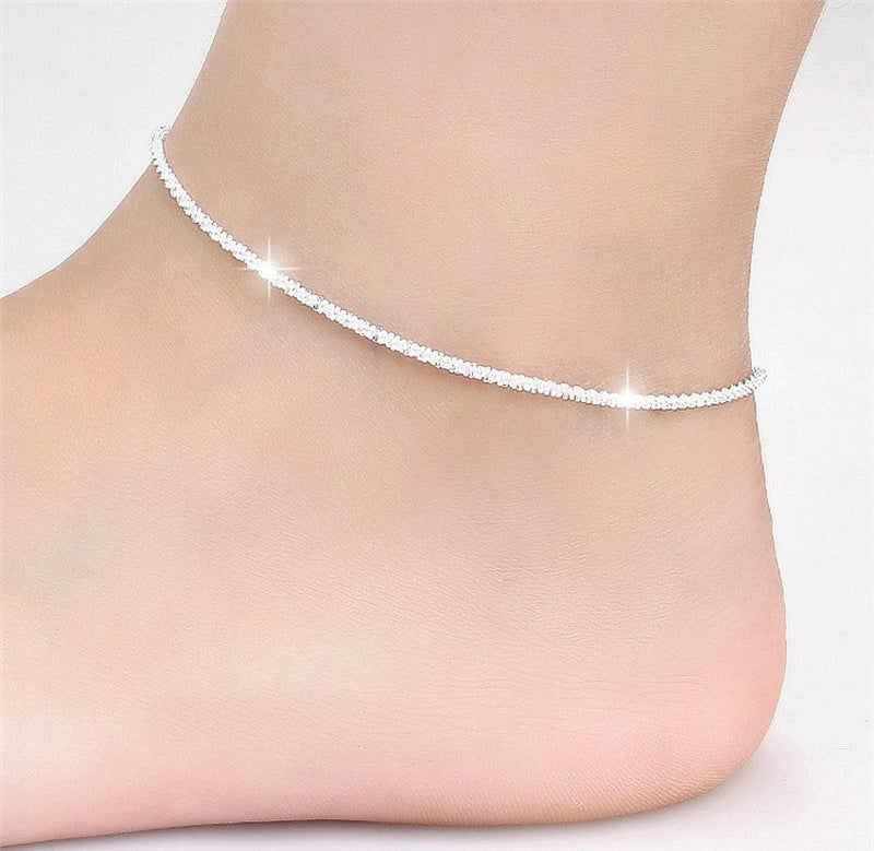 Geometric Copper Water Ripple Anklet