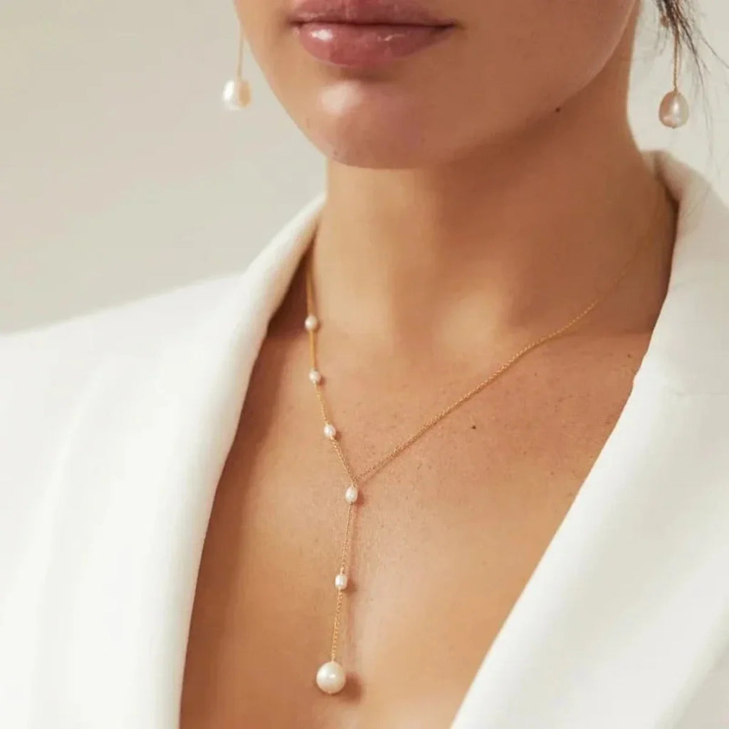 Baroque Pearl Choker Necklace Stainless Steel Jewelry