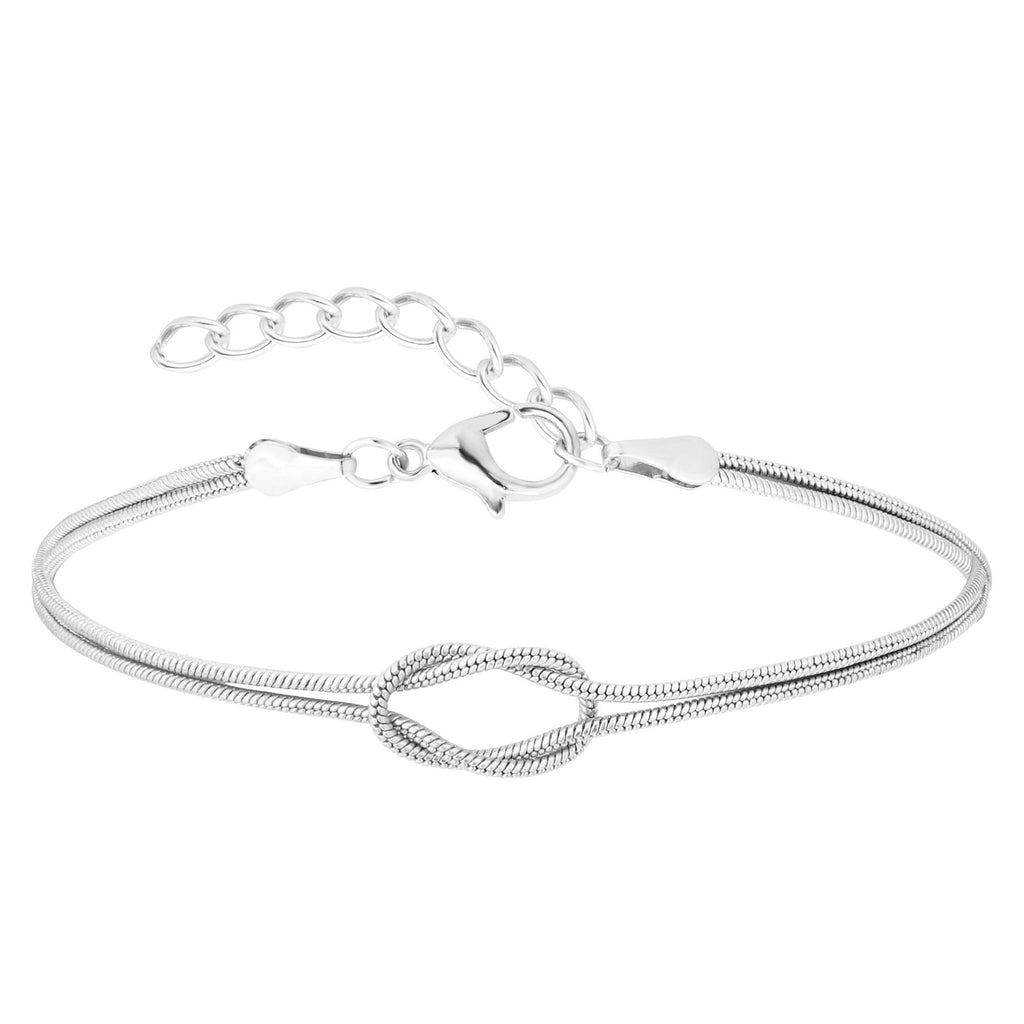Minimalist Knotted Double Layer Snake Chain Bracelet