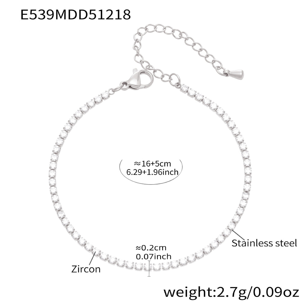 Elegant Zircon Inlay Titanium Steel Gold Plated Bracelet