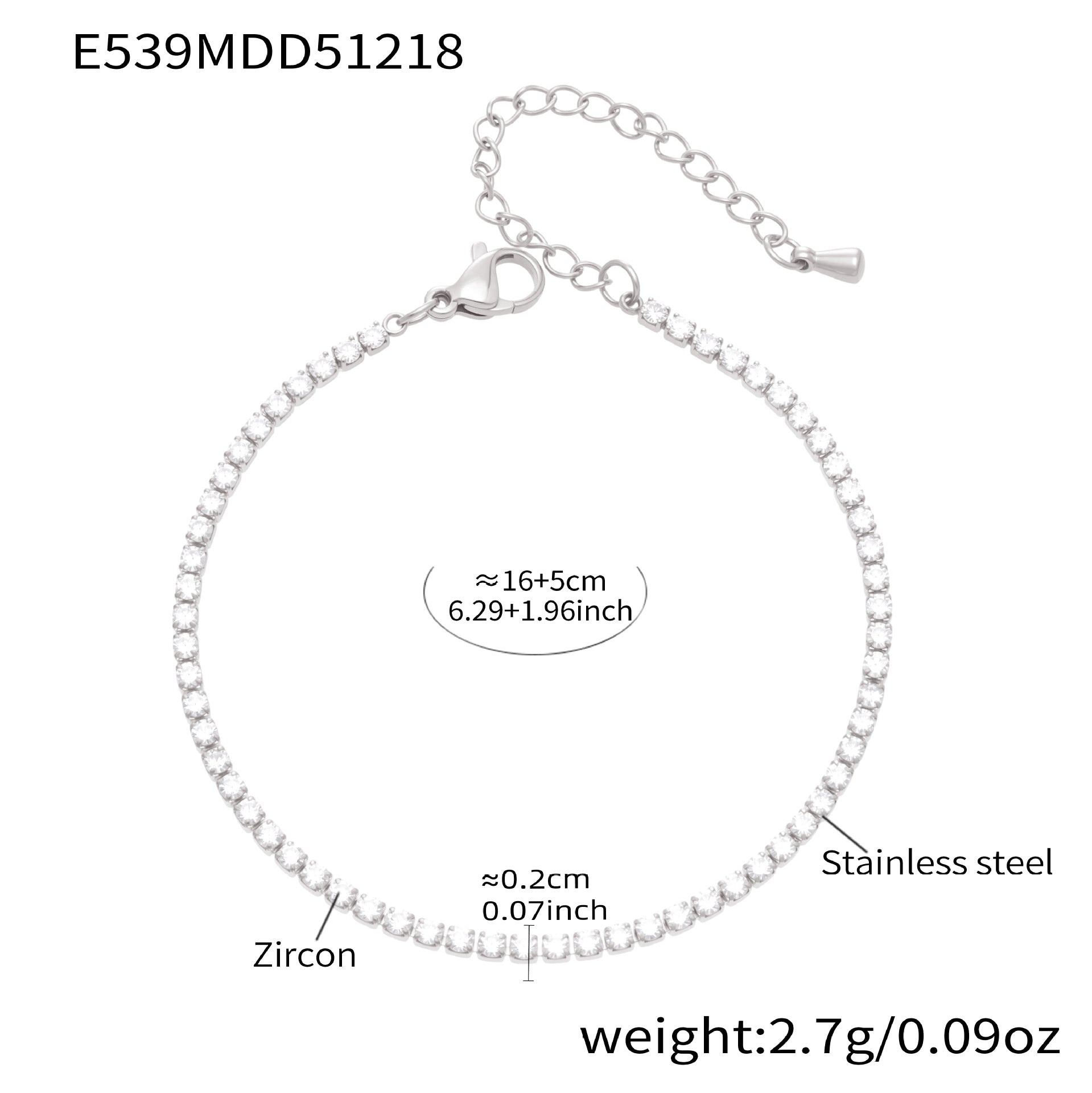 Elegant Zircon Inlay Titanium Steel Gold Plated Bracelet
