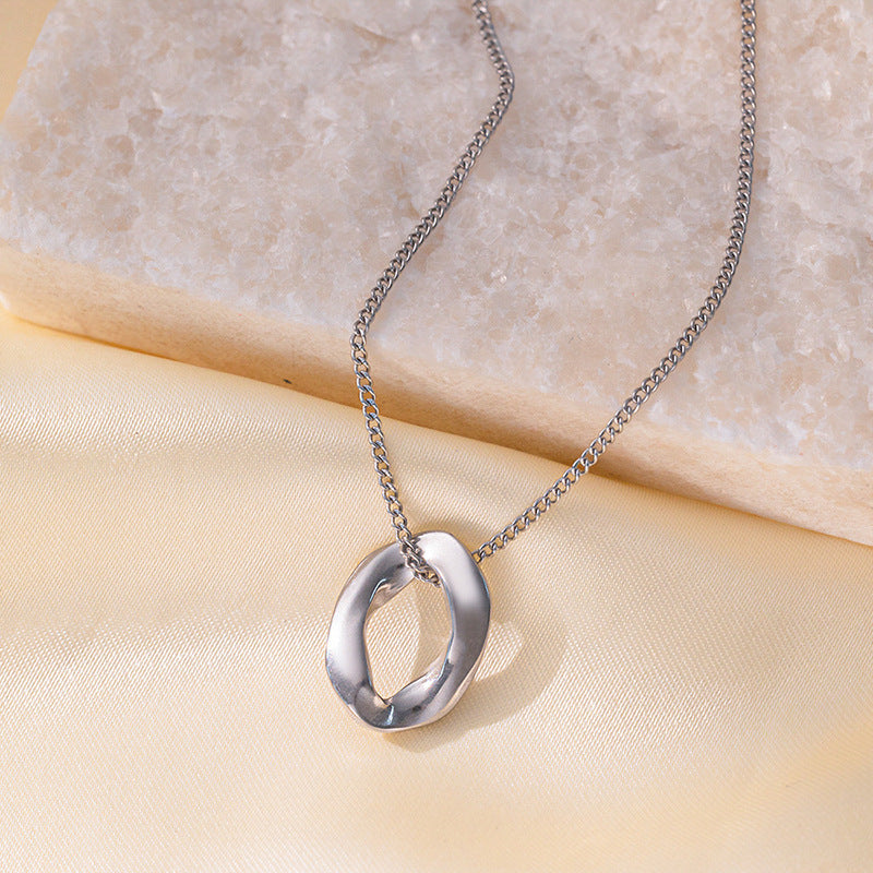 Minimalist Geometric Titanium Steel Gold Plated Necklace