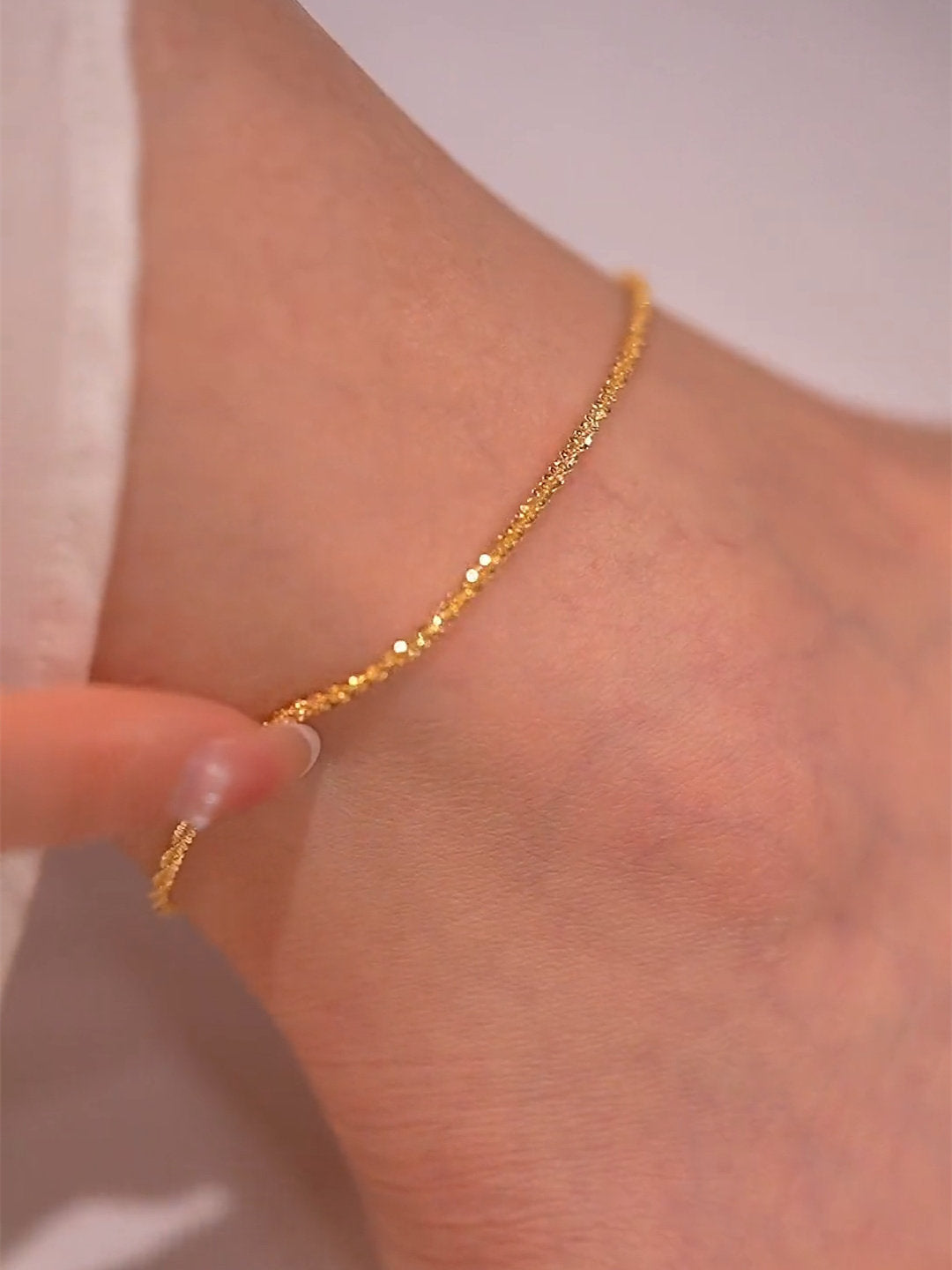 Adjustable Gold Plated Anklet Chain for Women