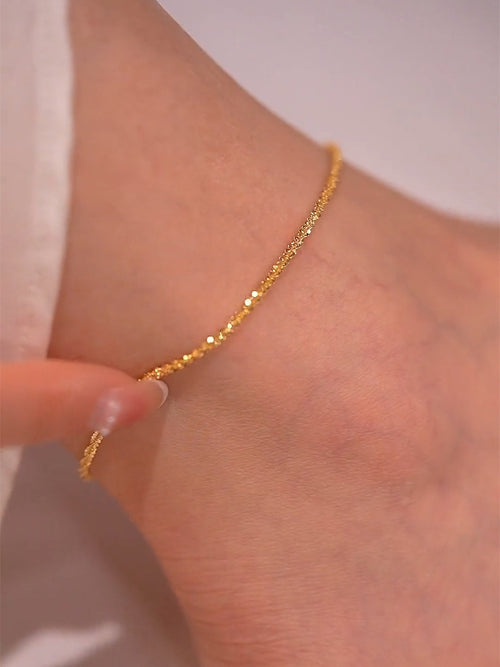 Adjustable Gold Plated Anklet Chain for Women