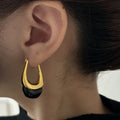 Sculptural Two-Tone Drop Earrings