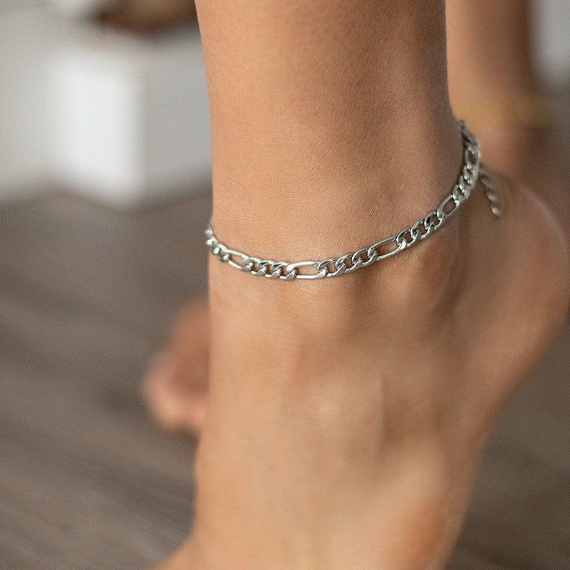 Geometric Double-Sided Metal Anklet