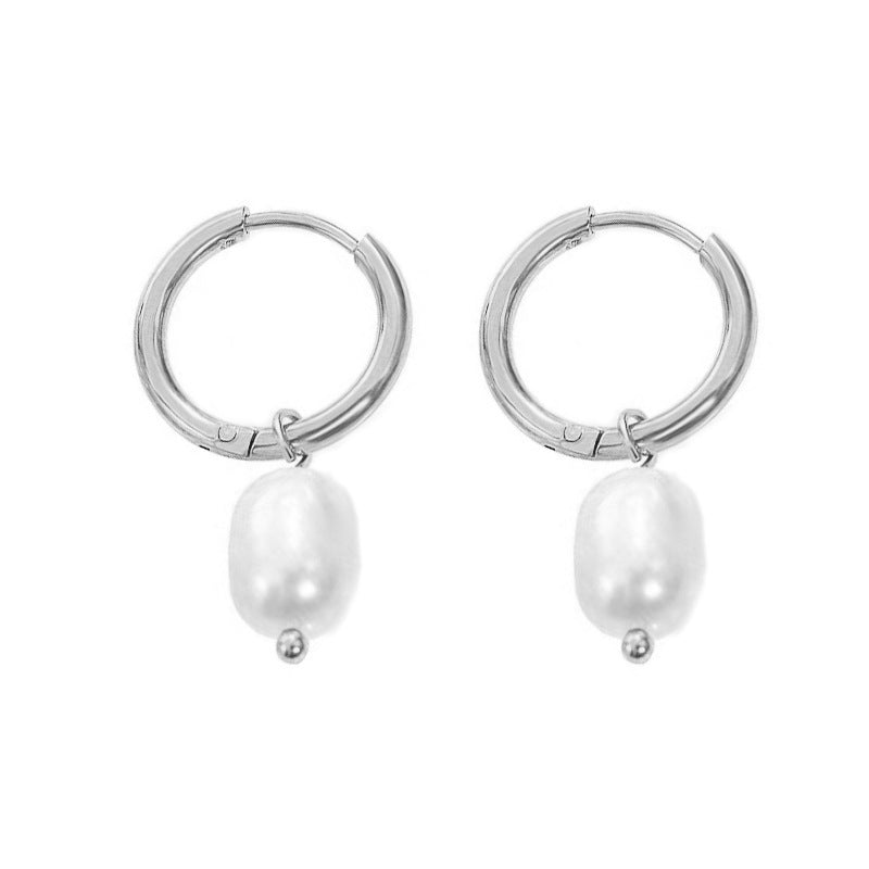 Pearl Earrings Stainless Steel 18K Gold Plated