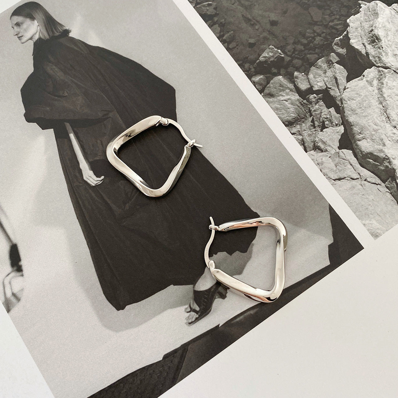 Trapezoid geometric earrings