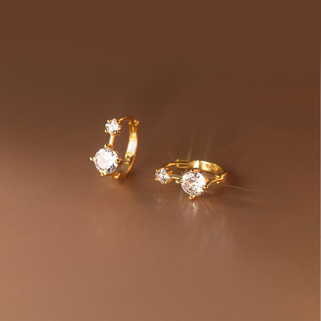 Minimalist Geometric Zircon Stud Earrings