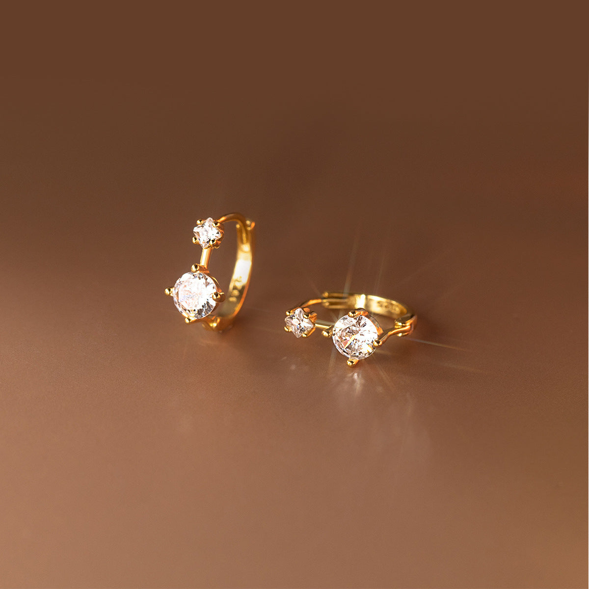 Minimalist Geometric Zircon Stud Earrings