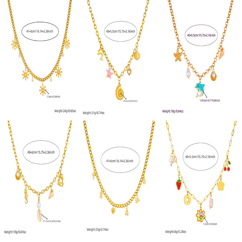 Fashion Ocean Theme Adjustable Chain Necklace