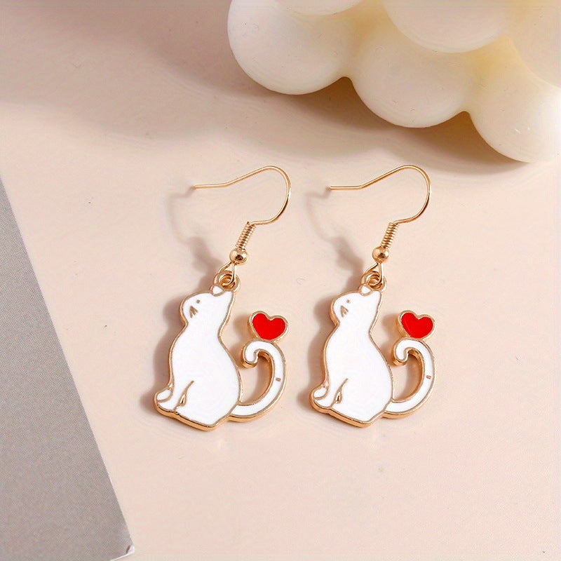 Cute Cartoon Fresh All-Match Fashion Cat Earrings