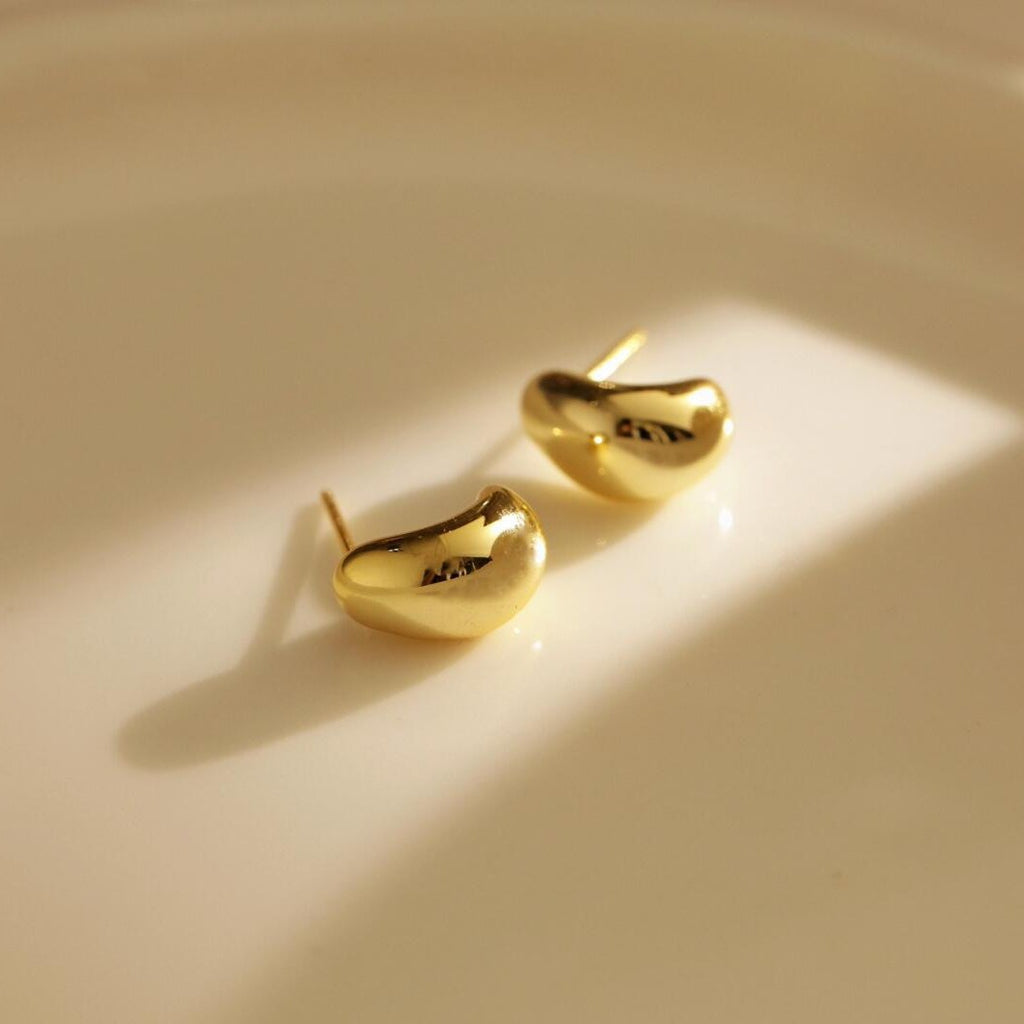 Minimalist Geometric Bean Earrings