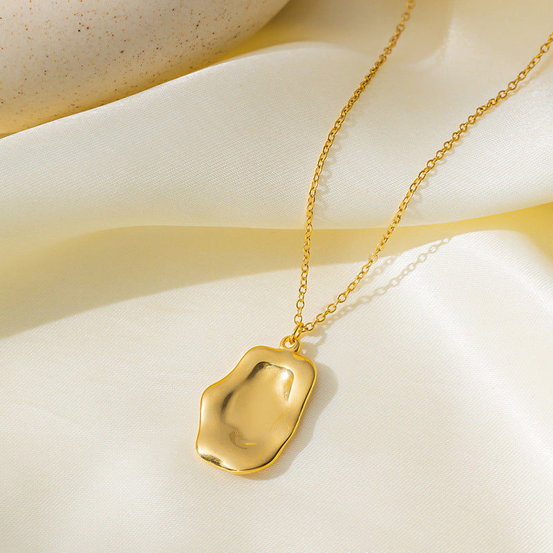 Minimalist Geometric Titanium Steel Gold Plated Necklace