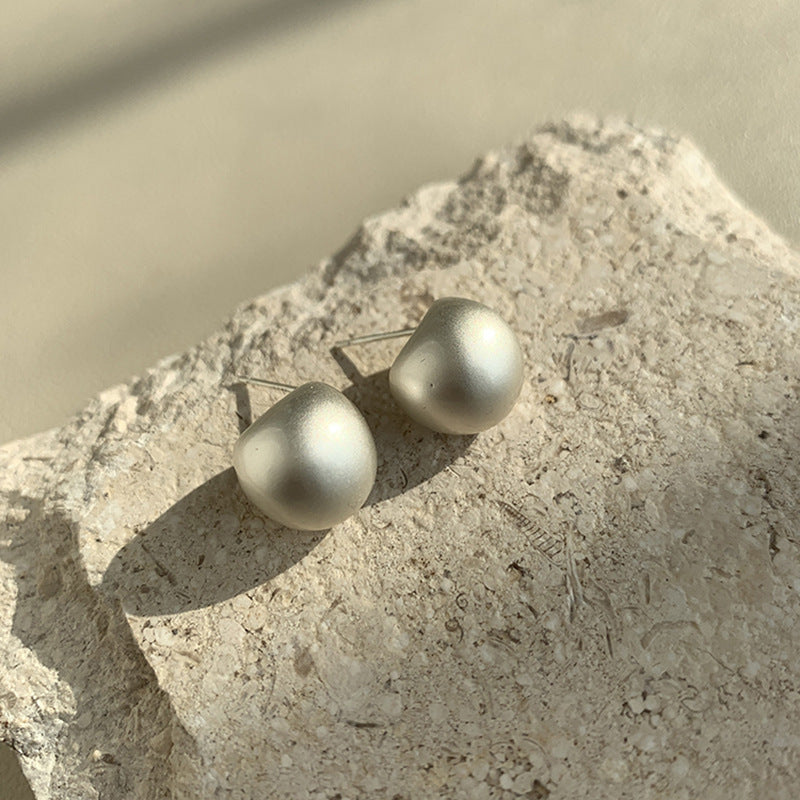 Geometric Matte Metal Stud Earrings