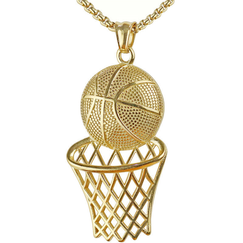 Basketball Frame Pendant Necklace