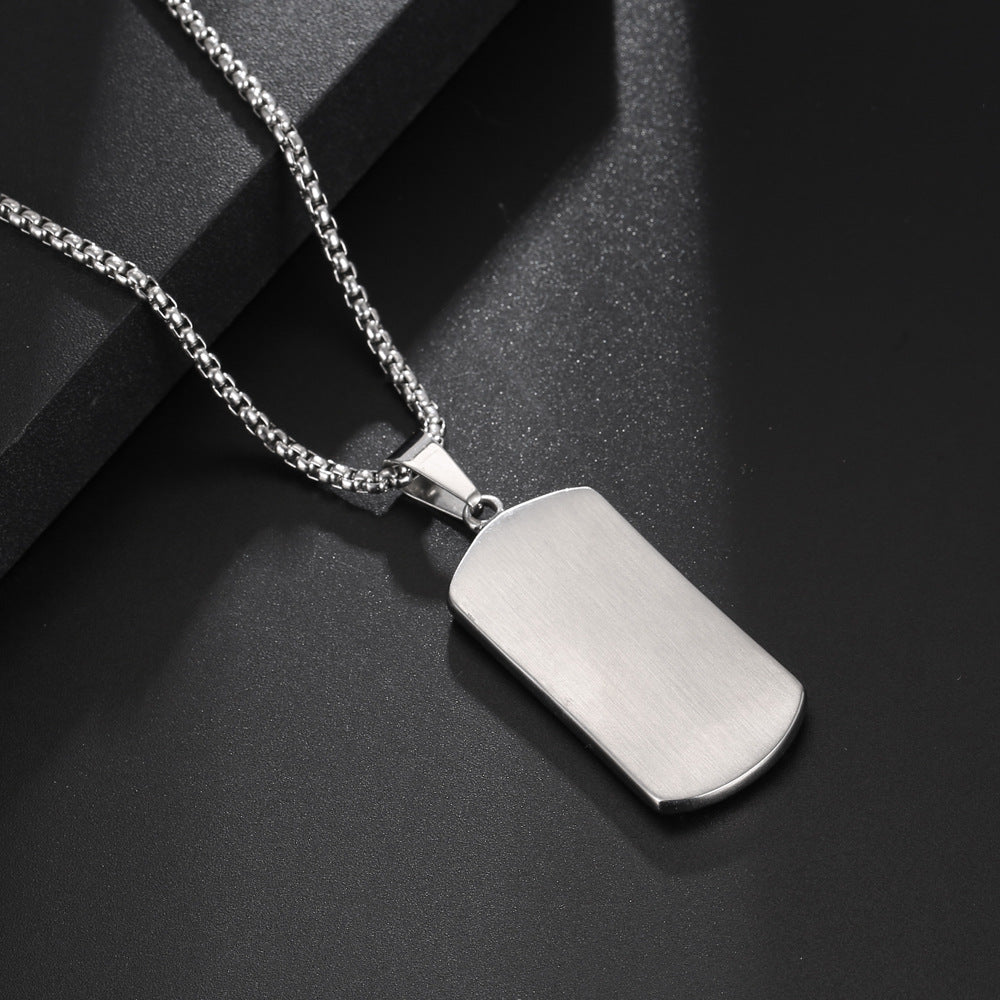 Geometric Inlaid Stone Necklace Pendant
