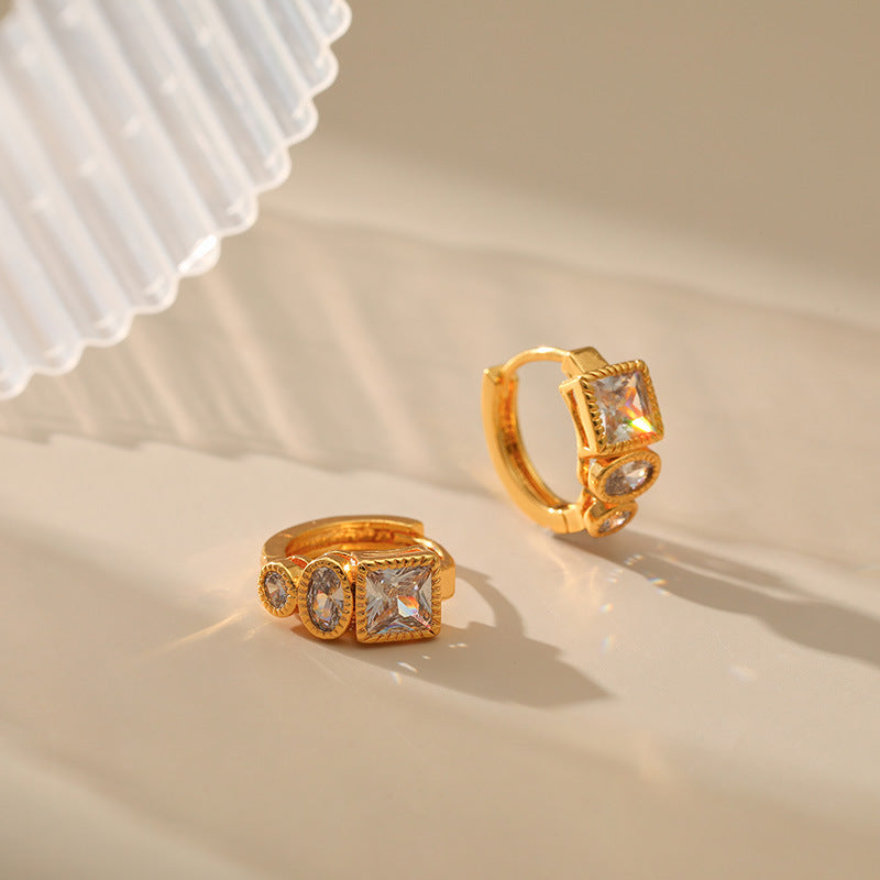 Geometric Zircon Earrings
