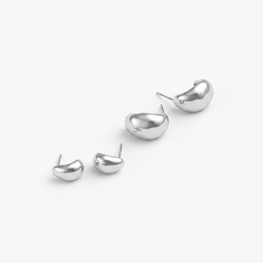Minimalist Geometric Bean Earrings