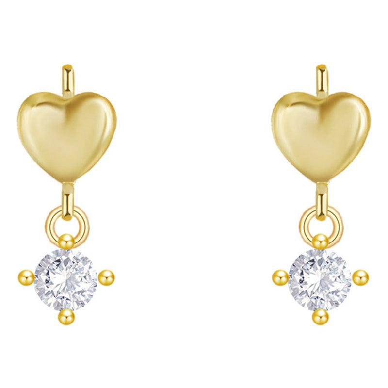 Fashionable retro heart-shaped stud earrings