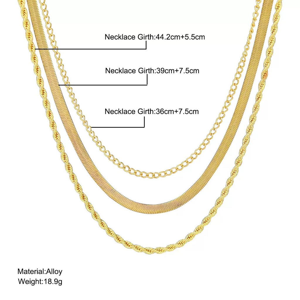 Multi-Layered Snake Bone Chain Necklace