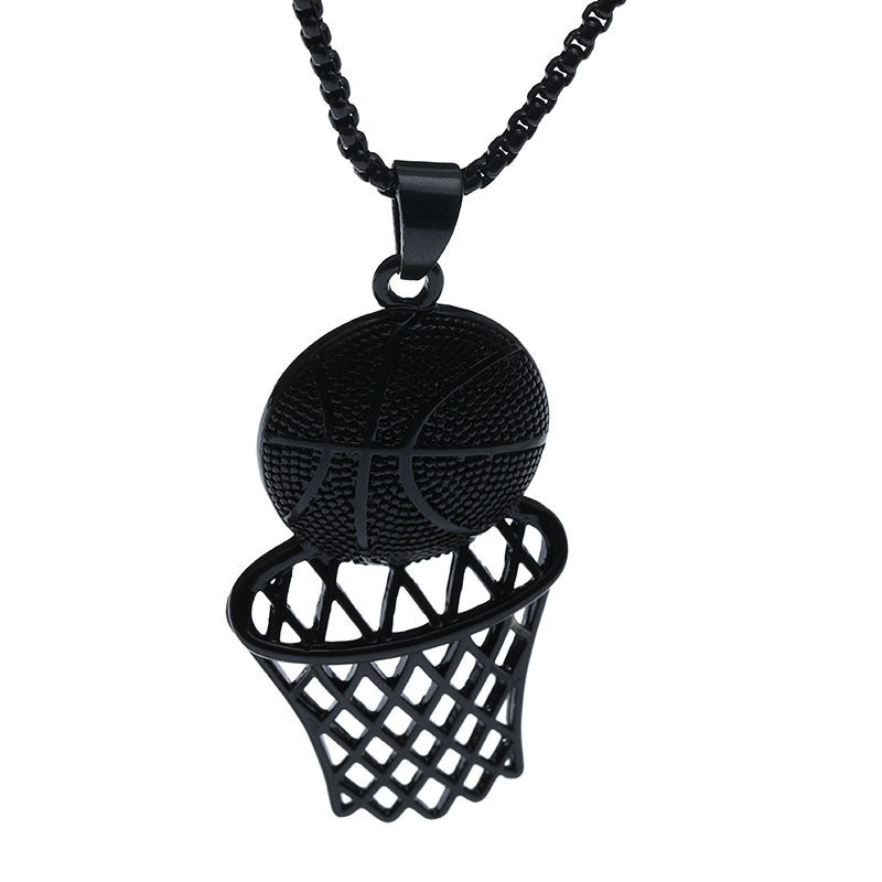 Basketball Frame Pendant Necklace