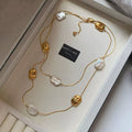 Baroque Pearl Geometric Necklace