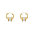 Geometric Hoop Earrings with Zircon Gold Plated