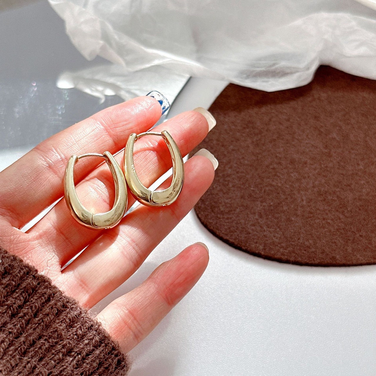Elegant Matte Metal Earrings
