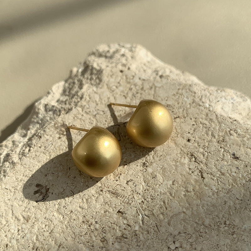 Geometric Matte Metal Stud Earrings