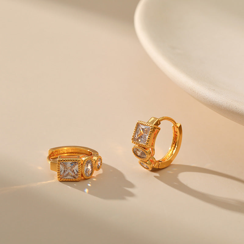 Geometric Zircon Earrings
