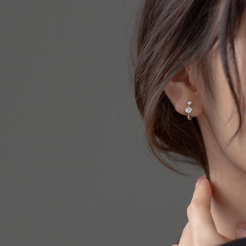 Minimalist Geometric Zircon Stud Earrings