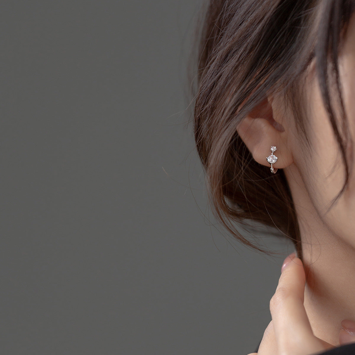 Minimalist Geometric Zircon Stud Earrings