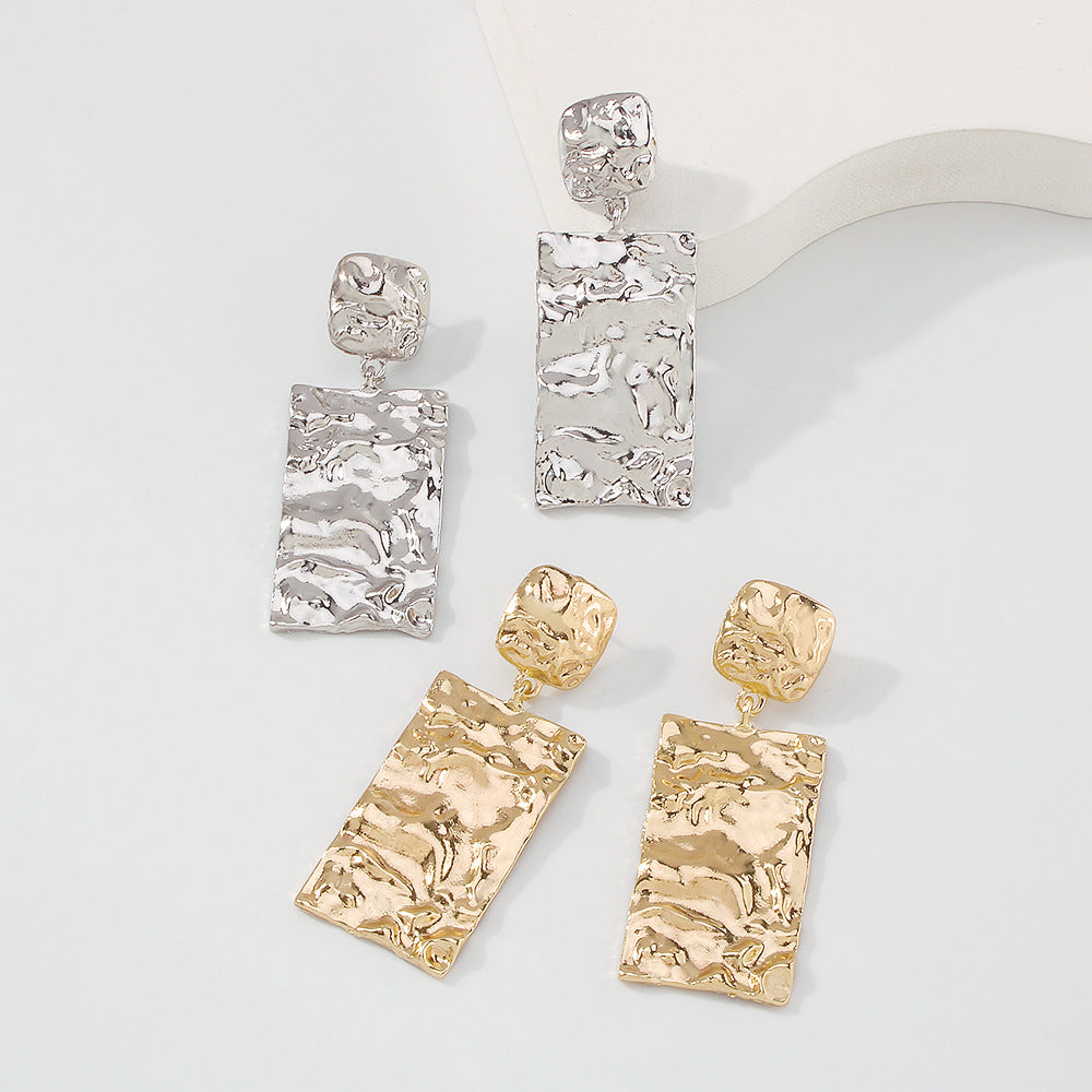Geometric Folded Texture Earrings