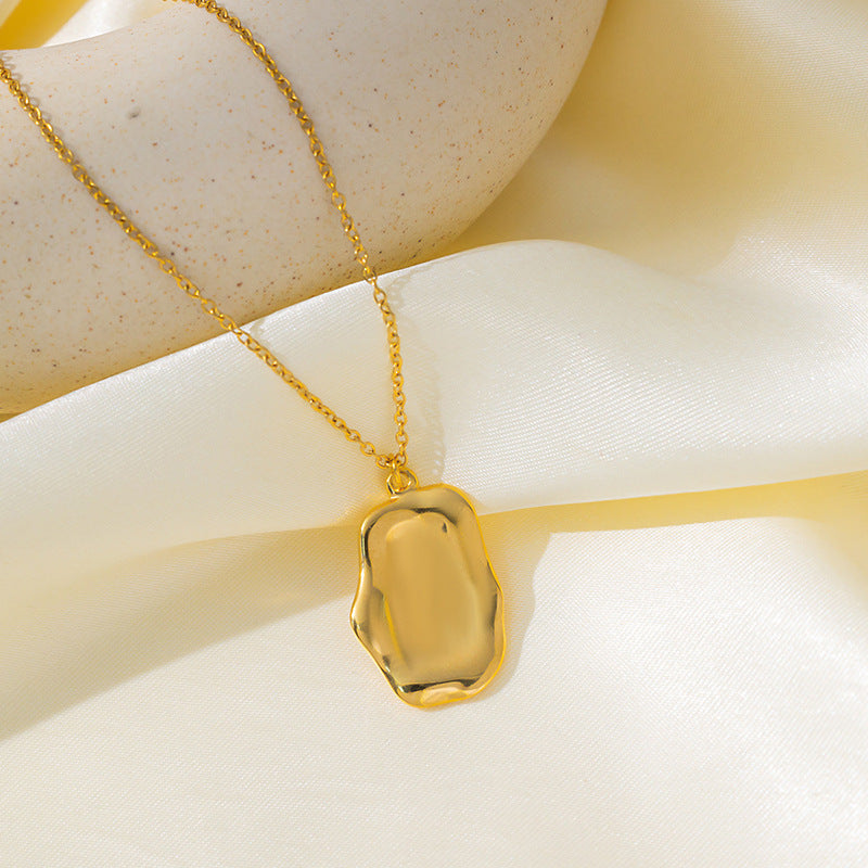 Minimalist Geometric Titanium Steel Gold Plated Necklace